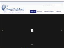 Tablet Screenshot of canyoncreektravel.com